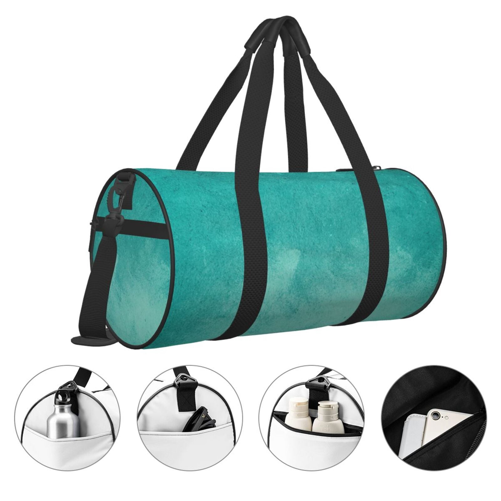 Defioc Teal Turquoise1 for Travel Duffle Bag,Weekender Bag Carry On Tote Bags Hospital Bag Large Capacity Sport Gym Bag for Men Women Fit for Trave, Gym,Weekend