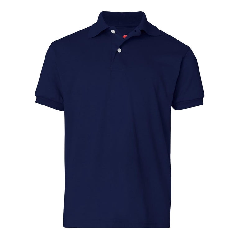 Hanes Boys School Uniform EcoSmart Jersey Polo Shirt photo 1