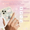 thumbnail image 2 of Compatible with iPhone 11 Pro Case Cute Cartoon Floral Bear with Transparent Bear Bracelet Chain Design for Women Girls Kawaii Slim Soft TPU Transparent case for iPhone 11 Pro-Yellow, 2 of 13