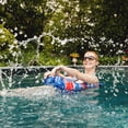 thumbnail image 3 of Big Joe Noodle Sling Pool Float Adults Doubled-Sided Mesh 3 Feet Bean Filled Pool Float with Cup Holder Blurred Americana, 3 of 7