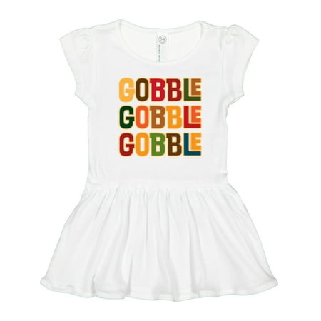 

Inktastic Thanksgiving Funny Gobble Gift Toddler Girl Dress