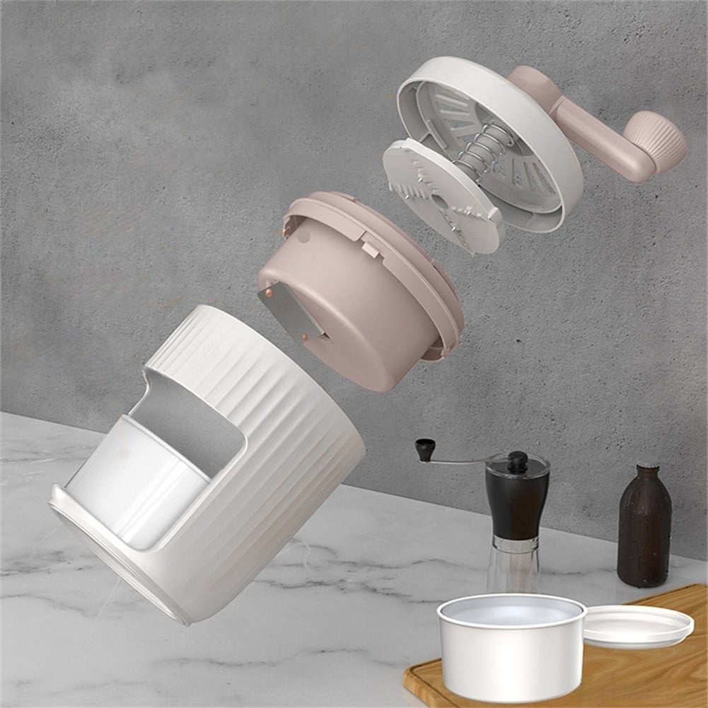 YFind Protable Hand-Operated Ice Shaver Snow Cone Machine Hand Ice Breaker Ice Crusher,Pink