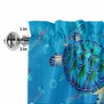 thumbnail image 5 of Kitchen Valances for Window, Blue Sea Turtles Motherfish Sea Gall Shells Light Filtering Rod Pocket Valance Curtain, Oceans Corals Short Curtains Window Topper for Bedroom Living Room 42x12in, 5 of 9