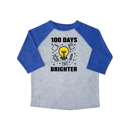 

Inktastic 100 Days Brighter with Light Bulb Gift Toddler Boy or Toddler Girl T-Shirt