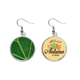 thumbnail image 1 of Plantas de color verde oscuro patrón naturaleza ilustración Pendiente del lóbulo de la joyería del pendiente de la hoja del otoño Unbranded M, 1 of 3