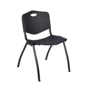 Regency Kee 36 in Round Breakroom Table- Maple Top, Chrome Legs, 4 M Stack Chairs- Black