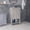 Gray, variant on Vanity With Sink, Phillips Under Sink Cabinet, Double Door Storage with Open Back for Pipes, Wide Unit, Freestanding Cabinet, White, White Bathroom Vanity,Particle Board Single Sink Vanity