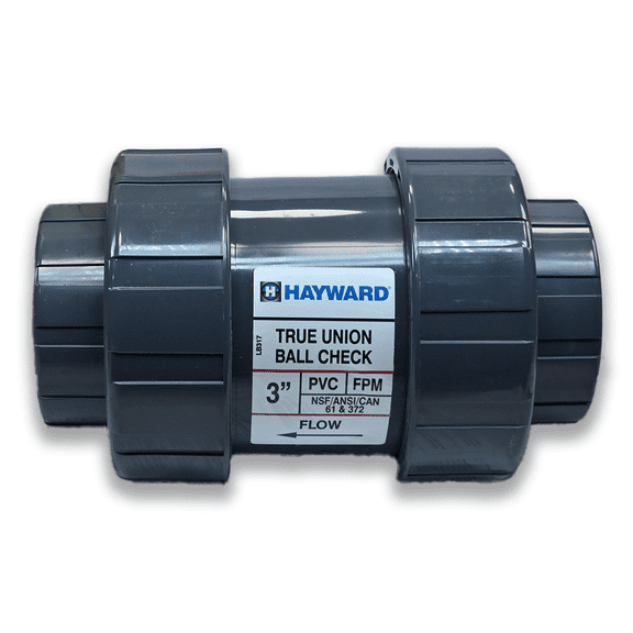 Hayward TC1300S 3" PVC True Union Ball Check Valve Socket Ends FPM O-Rings