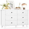 thumbnail image 5 of Homieasy 6-Drawer Dresser for Bedroom - 43" Modern Chest of Drawers with Scalloped Front, Storage Organizer for Living Room, Hallway & Entryway,White, 5 of 8