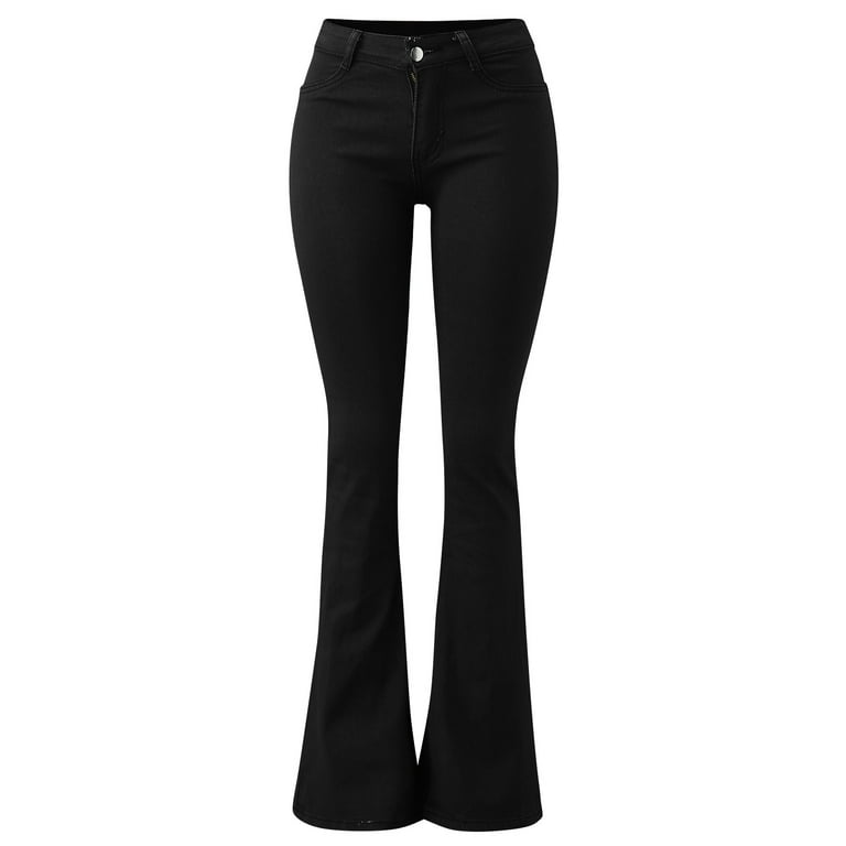 Unforgettable High-Waisted Flare Jeans (Black)