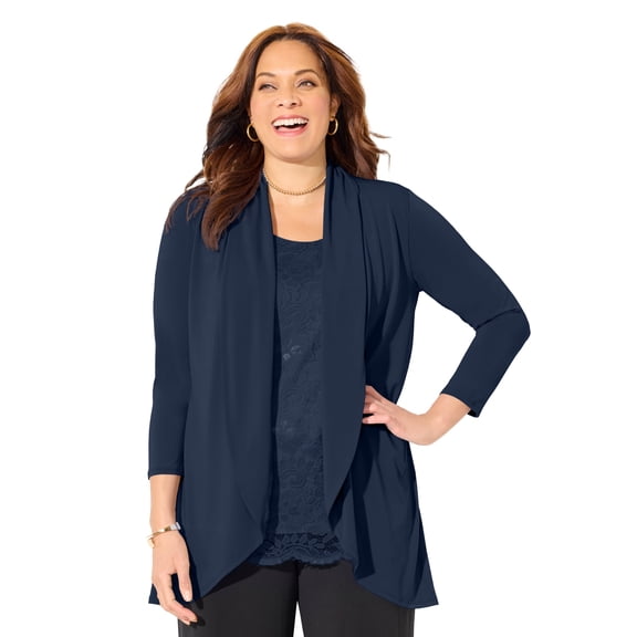Catherines Women's Plus Size Lace Embellished Duet Top