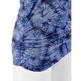 thumbnail image 3 of Made by Johnny Women's V-Neck Short Sleeve Tie Dye Shirring Dolman Top XXXL NAVY, 3 of 6