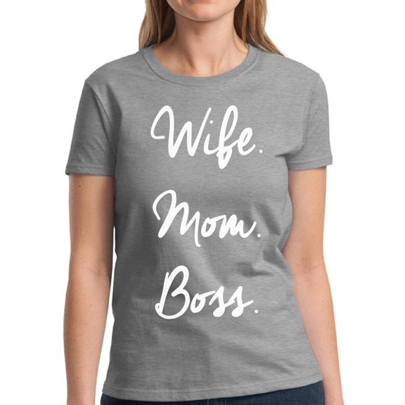 Dreamtees Wife Mom Boss Shirts for Women Black Print - S M L XL 2XL 3XL Mother's Day Gift Graphic Tee