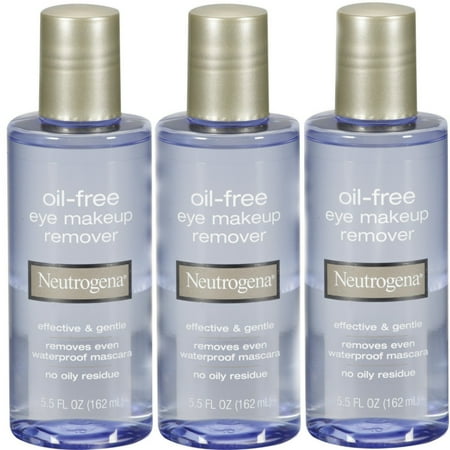 3 Pack Neutrogena Oil-Free Eye Makeup Remover 5.5 fl oz (162 ml) Each