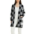 thumbnail image 2 of INSPIRE CHIC Women's Plaid Long Sleeve Pockets Open Front Casual Winter Sweater Cardigan, 2 of 6