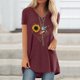 thumbnail image 1 of Pntutb Mujer Casual Tallas grandes Impresión Cuello en V Manga corta Camiseta larga Blusa top Pntutb Pntutb-5866, 1 of 5