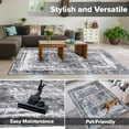 thumbnail image 4 of Hudson Comfort 9x10 Area Rug - Living Room Carpet - Machine Washable Area Rugs with Anti-Slip TPR Back - Super Soft 6mm Pile Height Pet-Friendly Rugs - Gray, 4 of 9