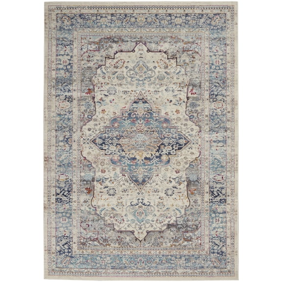 Nourison Vintage Kashan Vintage Ivory Blue 2' x 4' Area Rug (2x4)