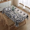 thumbnail image 2 of Blue Geometric Flower Diamond Pattern Rectangle Tablecloth 60"x84",Waterproof Polyester Rectangle Table Cloth, Wipeable Spillproof Polyester Tablecloth for Dining, Camping, Indoor and Outdoor, 2 of 5
