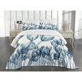 thumbnail image 3 of Ambesonne Teal White Quilted Bedspread Set 3 Pcs, Flower X-Ray Picture, Queen Size, Teal White, 3 of 5