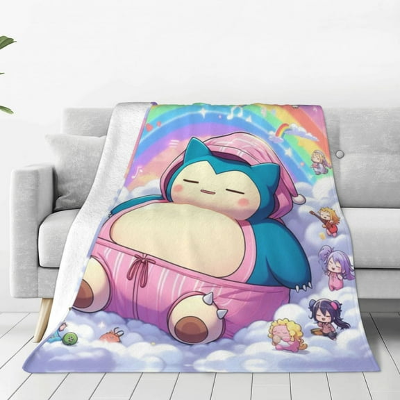 Snorlax Throw Blanket Cozy Anti-pilling flannel Bedding Gifts for Men, Women teen Adults Decor for Couch, Sofa, Bed 40x30