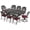 Chili Red, variant on MEETWARM 9-Piece Outdoor Patio Dining Set, All-Weather Cast Aluminum Patio Conversation Set with 6 Stationary, 2 Swivel Rocker Chairs, 1 Oval Table, 8 Cushions, 2.2" Umbrella Hole, Ocean Blue