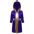 thumbnail image 1 of LiiYii Boxing Costume for Kids Boys Hooded Robe with Belt Boxer Uniform Halloween Cosplay Party Purple 14, 1 of 7