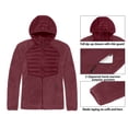 thumbnail image 5 of Little Donkey Andy Womens Insulated Hiking Jacket Warm Sherpa Fleece Zip Up Running Hybrid Jacket Hooded Light Soft Dark Red XL, 5 of 7