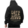 thumbnail image 2 of Men's Jesus Hoodie Casual Letter Print Hooded Sweatshirt Loose Fit Long Sleeve Streetwear Mens Hoodies, 2 of 4