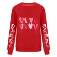 thumbnail image 3 of ClodeEU Womens Valentine's Day Heart-Print Pullover ,Crewneck Long-Sleeve Loose Sweatshirt Red,Womens Plus L, 3 of 3