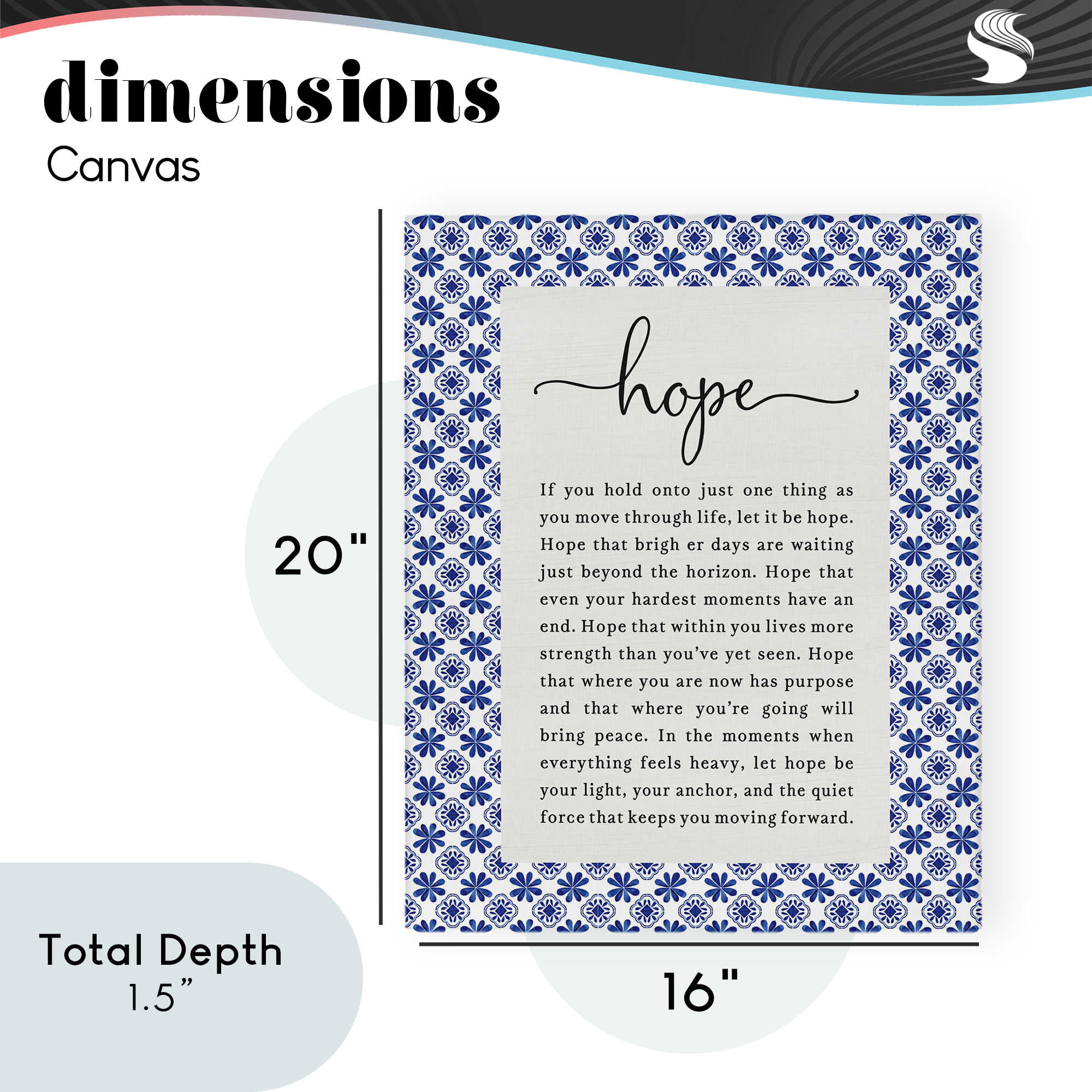 Hope For Brighter Days Canvas Wall Art, design by Lettered and Lined