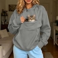 thumbnail image 2 of GCETTIC Hoodie With Dog Pouch Cat Pouch Hoodie for Women Kangaroo Pocket Dog Pouch Sweatshirts Pet Carrier Holder Long Sleeve Pullover Tops Grey Size,M, 2 of 6