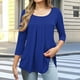 thumbnail image 2 of Camisetas para mujer,Camiseta de talla grande, blusa informal estampada de manga 3/4 para mujer, poliéster, cuello redondo, para usar en casa, sopatenor, 2 of 9