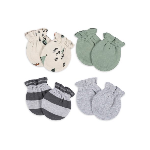 Gerber Baby Boy Mittens, 4Pack, Sizes Newborn 0/3 Months