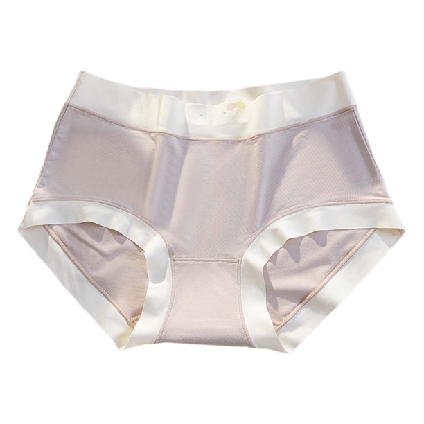 Ropa interior sin costuras con entrepierna de seda para mujer, talle medio: transpirable, sin líneas visibles, tallas L-XXL
