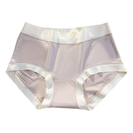 EHRWE Panties For Women Silk Crotch Seamless Ladies Underwear Mid Rise Comfortable Breathable Briefs For Women Classic