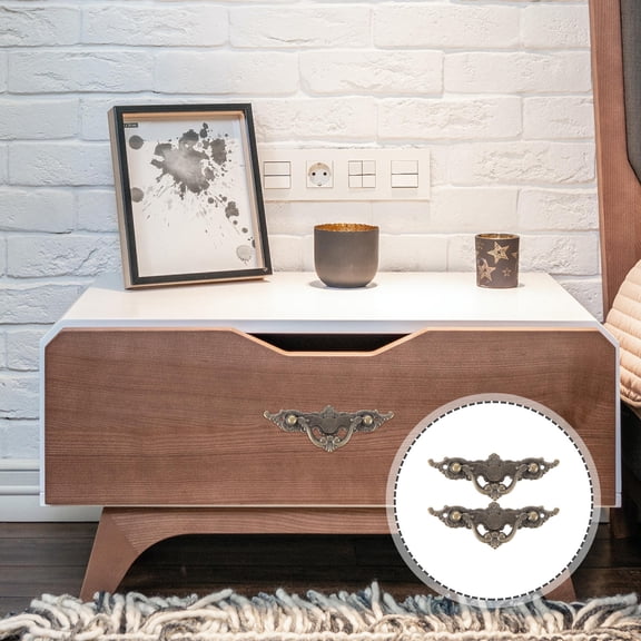 PTOOTP 2Pcs Olive Green Decorative Cabinet Handles Vintage Drawer Pulls for Wardrobe