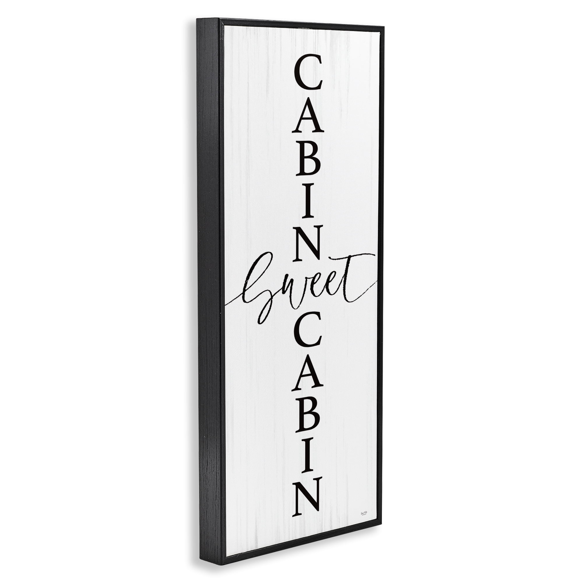 Stupell Industries Sweet Cabin Vertical Words Black Framed Giclee Art, design by Lux + Me Designs