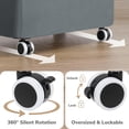 thumbnail image 4 of Slim Laundry Basket with Wheels and Lid, 75L Rolling Dirty Clothes Hamper for Dorm Bathroom, Large Laundry Hamper with Bamboo Frame Removable Bag, 17" x 9.8" x 29.5", Gray, 4 of 4