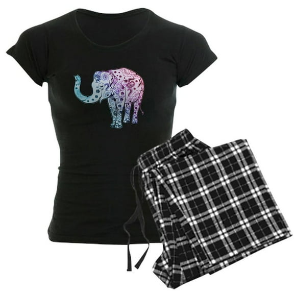 CafePress - Cute Painted Elephant - Women's Dark Pajamas