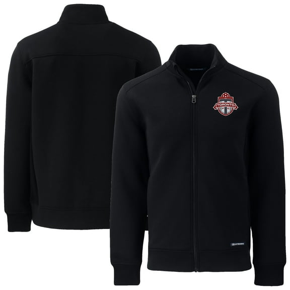 Men's-Cutter & Buck Black Toronto FC Roam Eco Tri-Blend Recycled Full-Zip Jacket