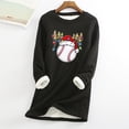 thumbnail image 3 of Tbopshirt Womens Hoodless Sweatshirts,Plus Size Essential Crewneck Sweatshirts Christmas Women's Round Neck Pocket Thickened Plush Warm Long Sleeve Tops, 3 of 5