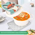 thumbnail image 4 of Two Pieces Of Square Heat Insulation Pad Oven Mitts 7x9.8 Inch Oven Microwave Kitchen Cooking Baking Cartoon Beautiful Fox, 4 of 7