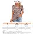 thumbnail image 2 of Top con cuello en V para mujer, mangas cortas abombadas, ribete plisado, ajuste holgado, camiseta informal de verano con estampado Floral colorido XXL, 2 of 2