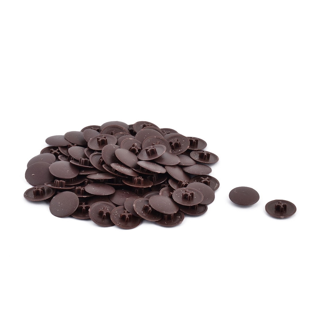 17mm Dia 4mm Thick Plastic Round Shape Phillips Head Screw Cap Dark