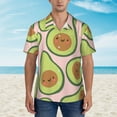 thumbnail image 2 of Balery Cute Avocado Camisas hawaianas de manga corta para hombre, camisas playeras de corte holgado, camisas de vacaciones con botones,Medium, 2 of 7