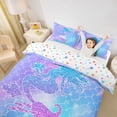 thumbnail image 3 of Erosebridal Housse de Couette Sirène Grand pour Adolescents, Literie Imprimée à Sequins Taille Grand, Ensembles de Literie Réversibles à Écailles de Poisson Rêveuses Taille Grand, Décoration de Chambre Légère, 3 Pcs (Sans Couette), 3 of 6
