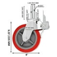 thumbnail image 2 of VEVOR 8" Scaffolding Non Marking Polyurethane Swivel Caster Wheels, 2 of 9