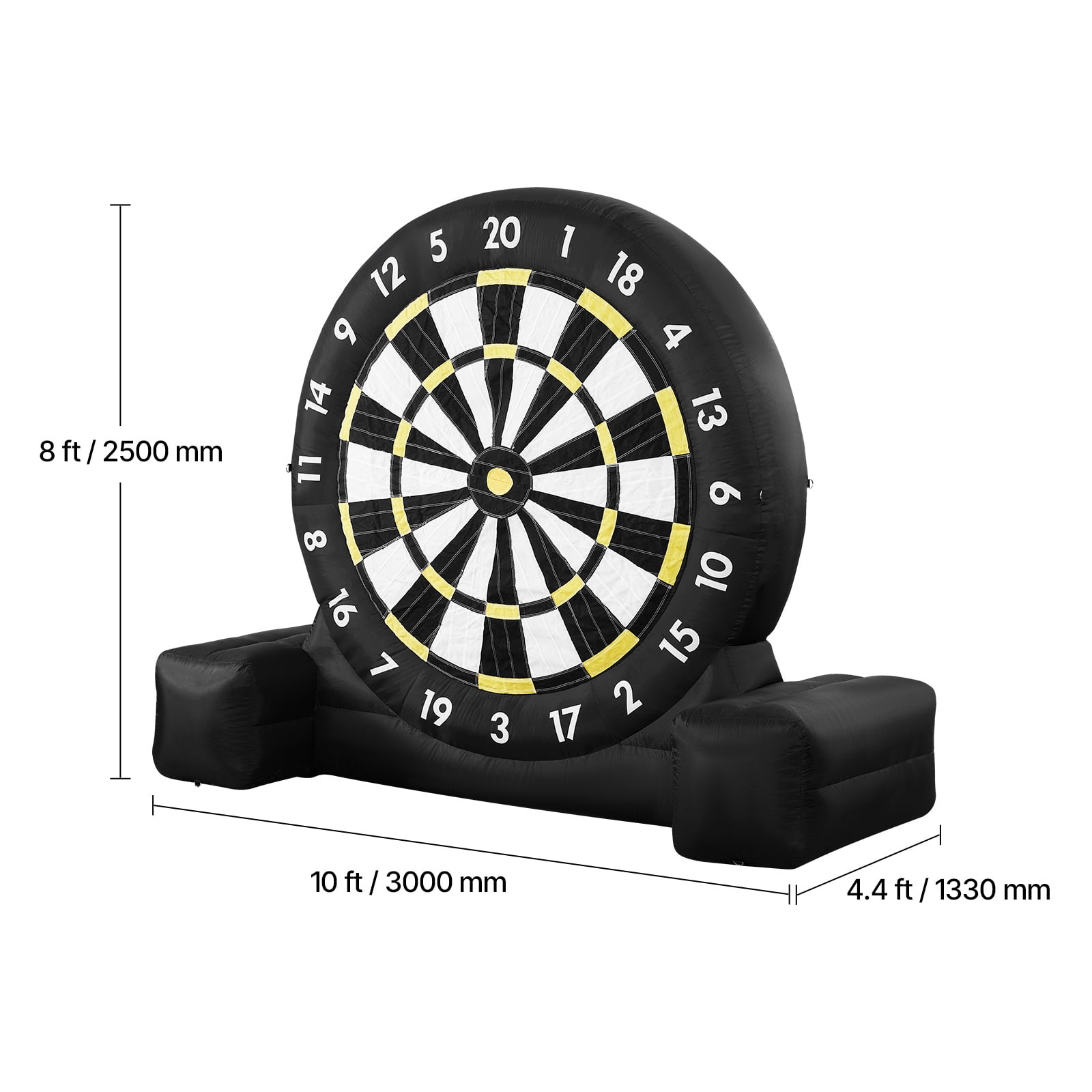KFFKFF Blow-up Soccer Dartboard, Surpassing 8 ft Tall Massive Soccer Dartboard with 9 Kick Balls & Inflation Device, Trio Colored Balls & Quick 120-Seconds Assembly