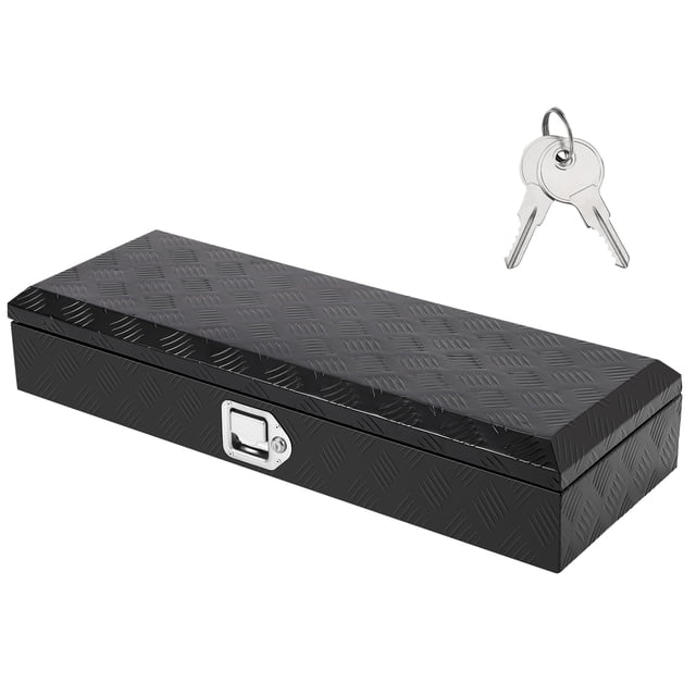 Aluminum Truck Bed Tool Box, Waterproof Lockable Storage Heavy Duty Toolbox for Pickup Beds, RVs & Trailers, Secure Organizer with Side Handles & Gas Strut Lid